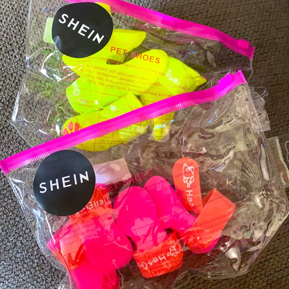 SHEIN Brand new dog rain boots shoes w Velcro
